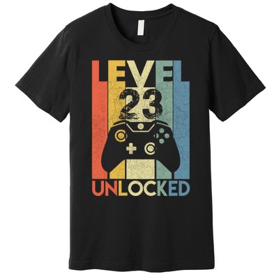 Level 23 Unlocked Awesome Video Game 23 Birthday Gift Premium T-Shirt