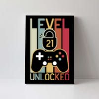 Level 21 Unlocked Birthday Gift Vintage Retro Canvas