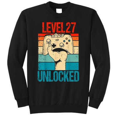 Level 27 Unlocked 27 Birthday 27 Year Old Gifts Gamer Sweatshirt