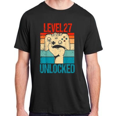 Level 27 Unlocked 27 Birthday 27 Year Old Gifts Gamer Adult ChromaSoft Performance T-Shirt