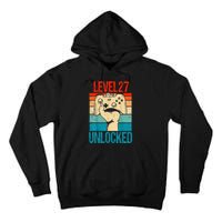 Level 27 Unlocked 27 Birthday 27 Year Old Gifts Gamer Tall Hoodie