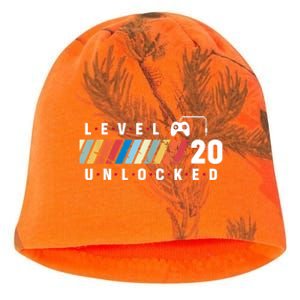 Level 20 Unlocked 20 Year Old Video Game Party 20th Birthday Kati - Camo Knit Beanie