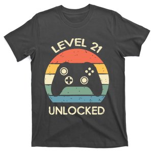 Level 21 Unlocked 21st Gaming Birthday Controller Gamer Gift T-Shirt