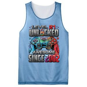 Level 21 Unlocked Awesome Since 2002 21st Birthday Gaming Mesh Reversible Basketball Jersey Tank