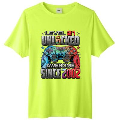 Level 21 Unlocked Awesome Since 2002 21st Birthday Gaming Tall Fusion ChromaSoft Performance T-Shirt