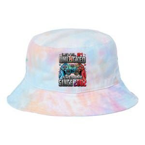 Level 21 Unlocked Awesome Since 2002 21st Birthday Gaming Tie Dye Newport Bucket Hat