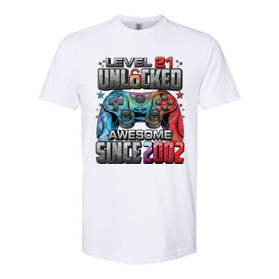 Level 21 Unlocked Awesome Since 2002 21st Birthday Gaming Softstyle® CVC T-Shirt