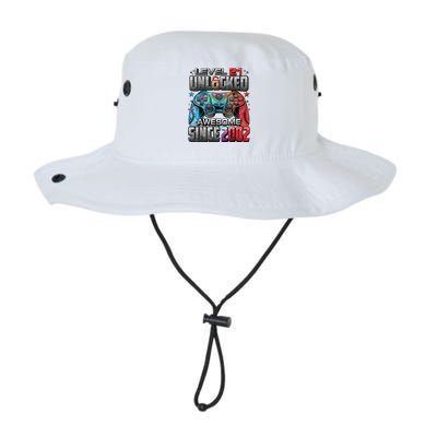 Level 21 Unlocked Awesome Since 2002 21st Birthday Gaming Legacy Cool Fit Booney Bucket Hat