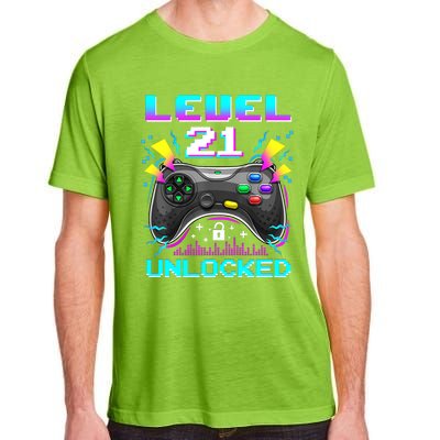 Level 21 Unlocked 21st Birthday Video Game Gift Birthday Gaming Adult ChromaSoft Performance T-Shirt