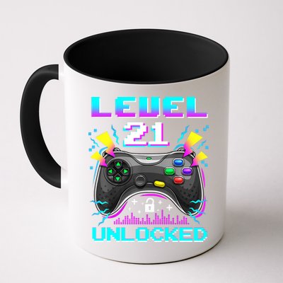Level 21 Unlocked 21st Birthday Video Game Gift Birthday Gaming Mug