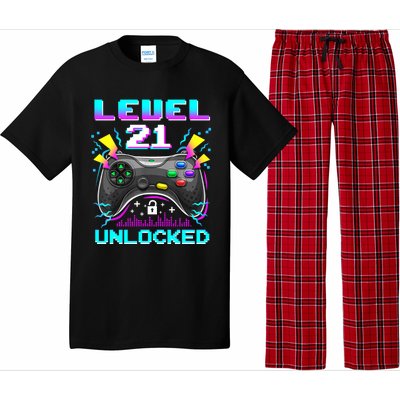 Level 21 Unlocked 21st Birthday Video Game Gift Birthday Gaming Pajama Set