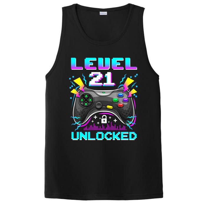 Level 21 Unlocked 21st Birthday Video Game Gift Birthday Gaming PosiCharge Competitor Tank