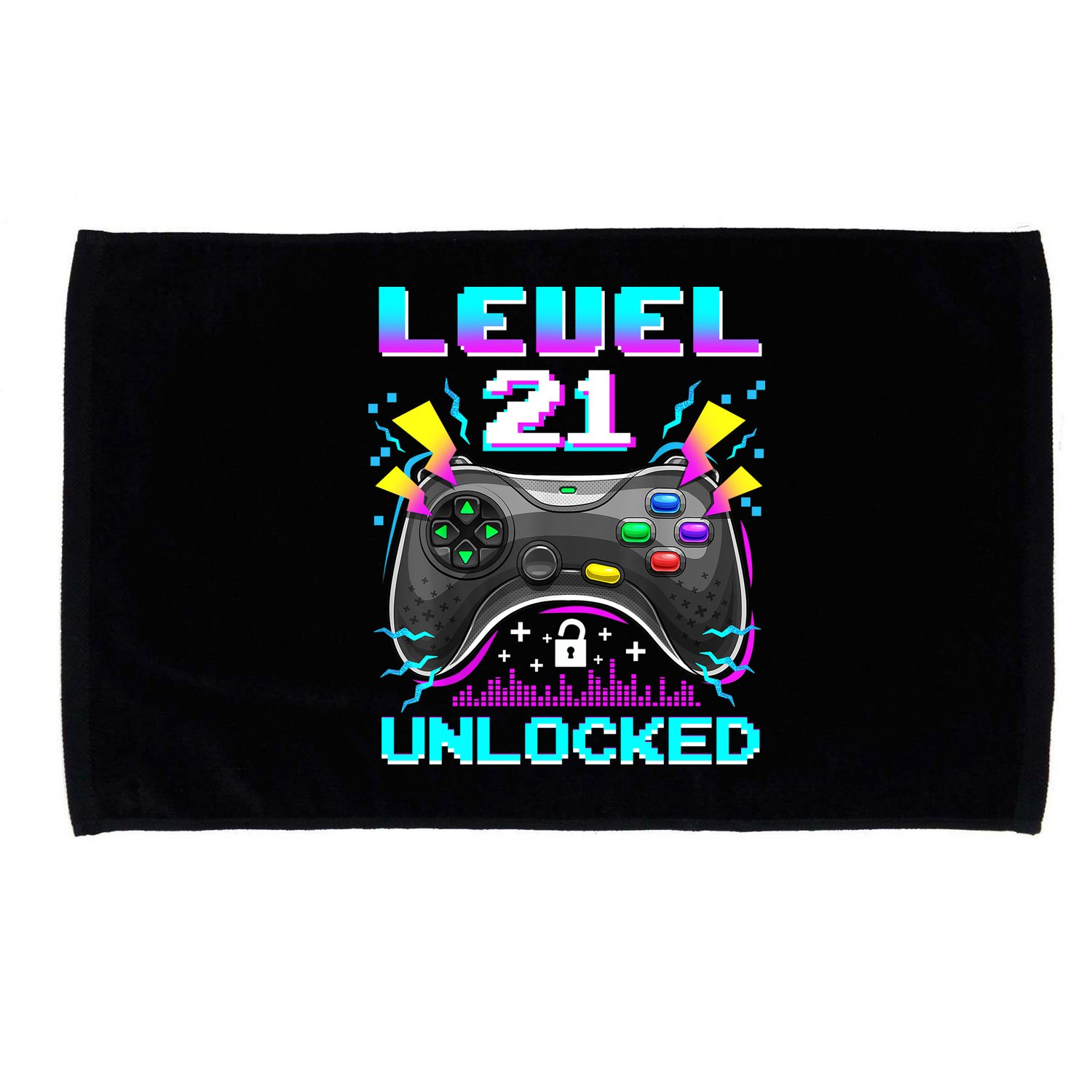 Level 21 Unlocked 21st Birthday Video Game Gift Birthday Gaming Microfiber Hand Towel