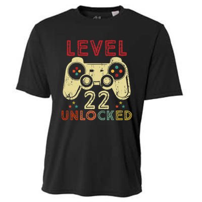 Level 22 Unlocked Birthday 22 Years Old Cool 22nd Bday Gifts Cooling Performance Crew T-Shirt