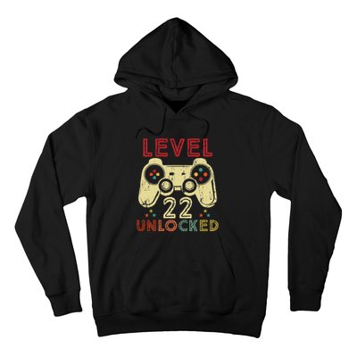 Level 22 Unlocked Birthday 22 Years Old Cool 22nd Bday Gifts Hoodie