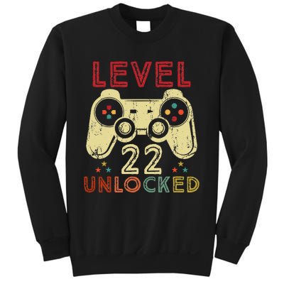 Level 22 Unlocked Birthday 22 Years Old Cool 22nd Bday Gifts Sweatshirt