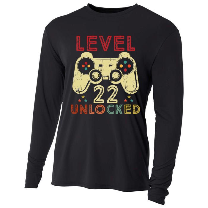 Level 22 Unlocked Birthday 22 Years Old Cool 22nd Bday Gifts Cooling Performance Long Sleeve Crew