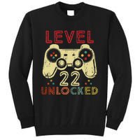 Level 22 Unlocked Birthday 22 Years Old Cool 22nd Bday Gifts Tall Sweatshirt