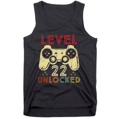 Level 22 Unlocked Birthday 22 Years Old Cool 22nd Bday Gifts Tank Top