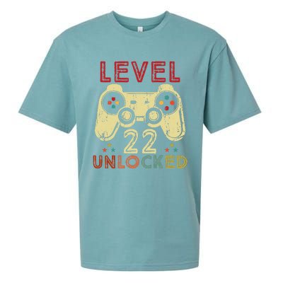 Level 22 Unlocked Birthday 22 Years Old Cool 22nd Bday Gifts Sueded Cloud Jersey T-Shirt