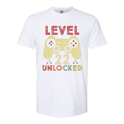 Level 22 Unlocked Birthday 22 Years Old Cool 22nd Bday Gifts Softstyle CVC T-Shirt