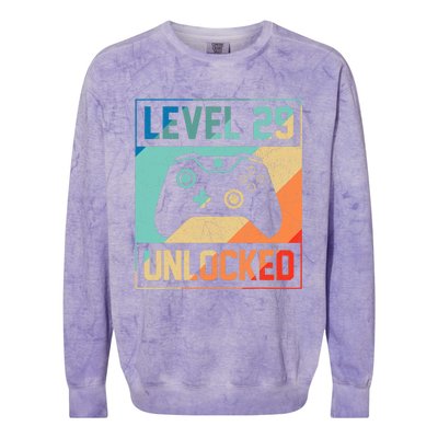 Level 29 Unlocked Video Gamer 29th Birthday Gifts Tee Colorblast Crewneck Sweatshirt