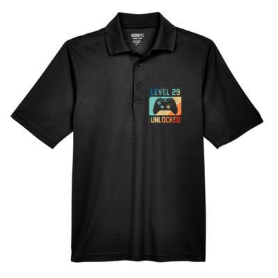 Level 29 Unlocked Video Gamer 29th Birthday Gifts Tee Men's Origin Performance Pique Polo