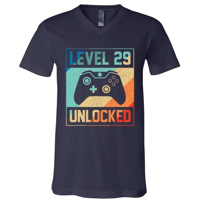 Level 29 Unlocked Video Gamer 29th Birthday Gifts Tee V-Neck T-Shirt