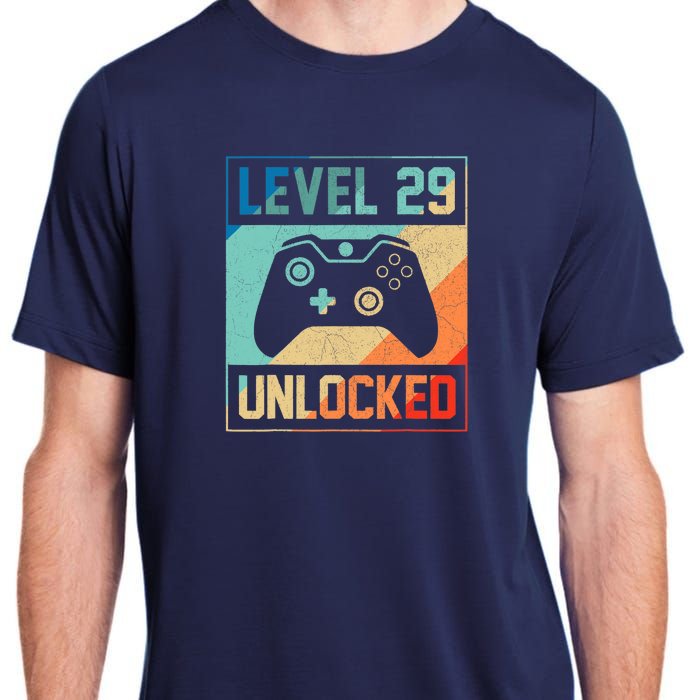 Level 29 Unlocked Video Gamer 29th Birthday Gifts Tee Adult ChromaSoft Performance T-Shirt