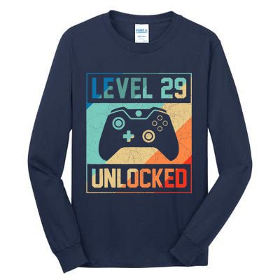 Level 29 Unlocked Video Gamer 29th Birthday Gifts Tee Tall Long Sleeve T-Shirt