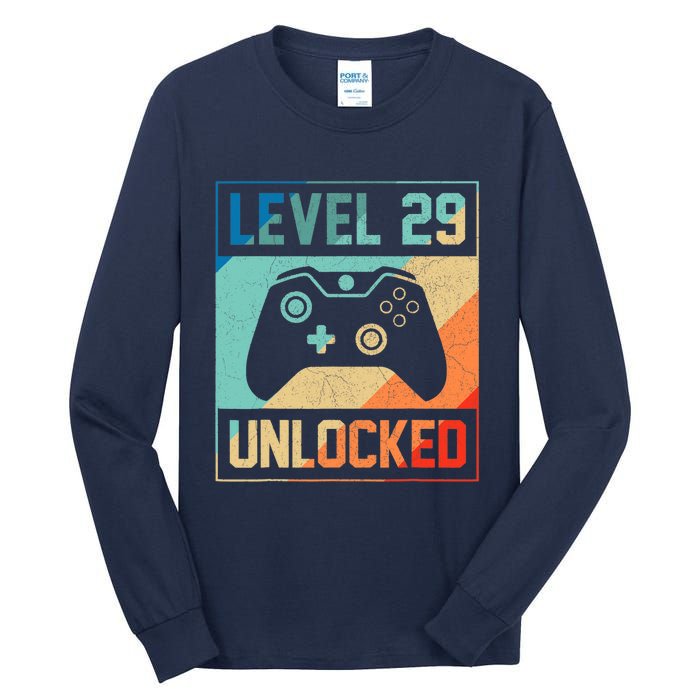 Level 29 Unlocked Video Gamer 29th Birthday Gifts Tee Tall Long Sleeve T-Shirt