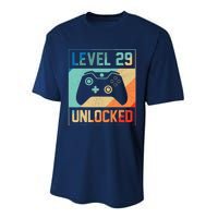 Level 29 Unlocked Video Gamer 29th Birthday Gifts Tee Performance Sprint T-Shirt