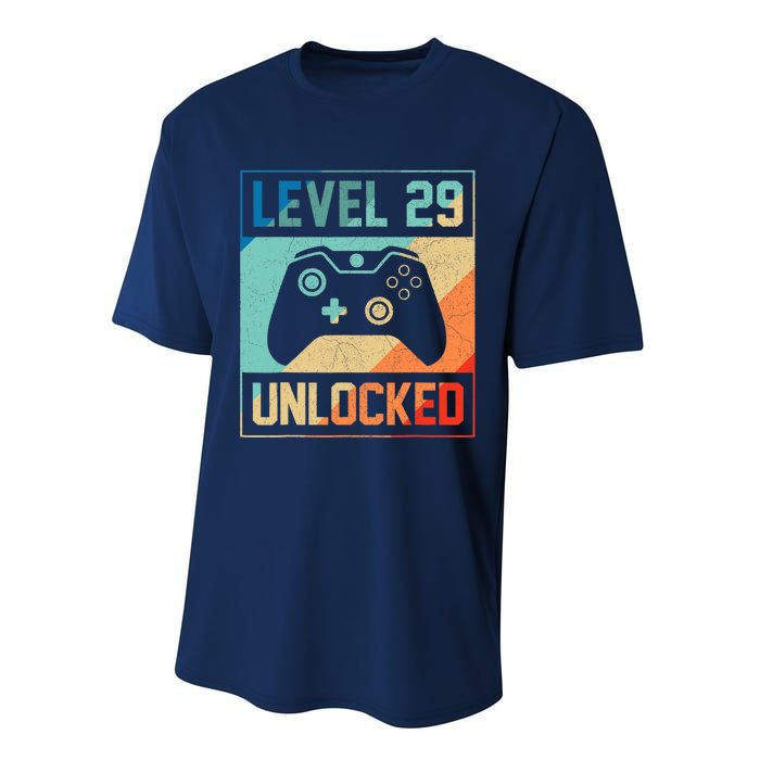 Level 29 Unlocked Video Gamer 29th Birthday Gifts Tee Performance Sprint T-Shirt