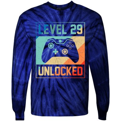 Level 29 Unlocked Video Gamer 29th Birthday Gifts Tee Tie-Dye Long Sleeve Shirt