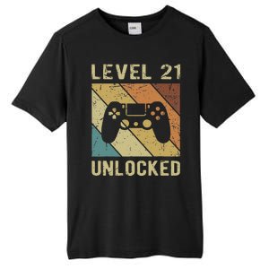 Level 21 Unlocked Birthday Decoration Funny Video Gamer Gift Tall Fusion ChromaSoft Performance T-Shirt