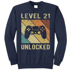 Level 21 Unlocked Birthday Decoration Funny Video Gamer Gift Sweatshirt