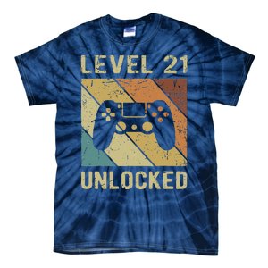 Level 21 Unlocked Birthday Decoration Funny Video Gamer Gift Tie-Dye T-Shirt