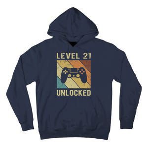 Level 21 Unlocked Birthday Decoration Funny Video Gamer Gift Tall Hoodie