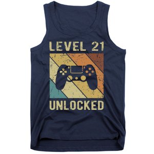 Level 21 Unlocked Birthday Decoration Funny Video Gamer Gift Tank Top