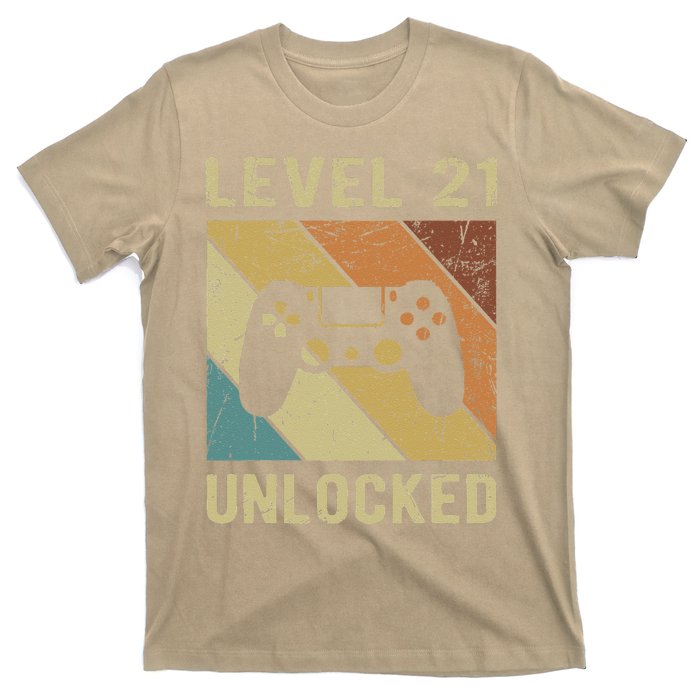 Level 21 Unlocked Birthday Decoration Funny Video Gamer Gift T-Shirt