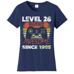 Level 28 Unlocked Awesome Since 1995 28th Birthday Gaming Women's T-Shirt