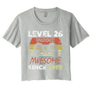 Level 28 Unlocked Awesome Since 1995 28th Birthday Gaming Women's Crop Top Tee