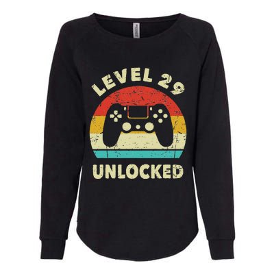 Level 29 Unlocked Funny Gaming Vintage 29th Birthday Gamer Womens California Wash Sweatshirt