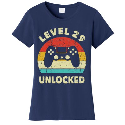 Level 29 Unlocked Funny Gaming Vintage 29th Birthday Gamer Women's T-Shirt