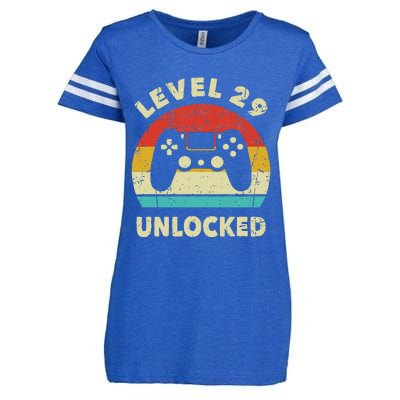 Level 29 Unlocked Funny Gaming Vintage 29th Birthday Gamer Enza Ladies Jersey Football T-Shirt