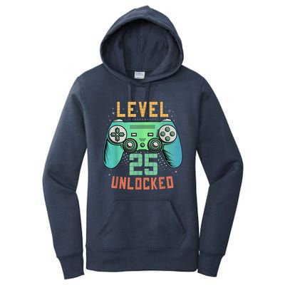 Level 25 Unlocked 25th Birthday Gamer Gifts 25 Year Old Male Women's Pullover Hoodie