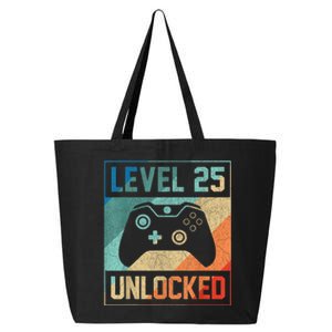 Level 25 Unlocked Shirt Video Gamer 25th Birthday Present Gifts Tee 25L Jumbo Tote