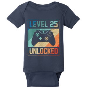 Level 25 Unlocked Shirt Video Gamer 25th Birthday Present Gifts Tee Baby Bodysuit