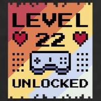Level 22 Unlocked Birthday 7 Panel Mesh Trucker Snapback Hat
