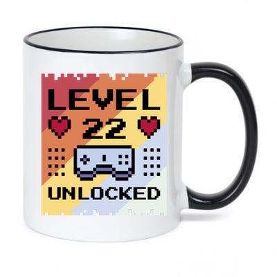 Level 22 Unlocked Birthday 11oz Black Color Changing Mug